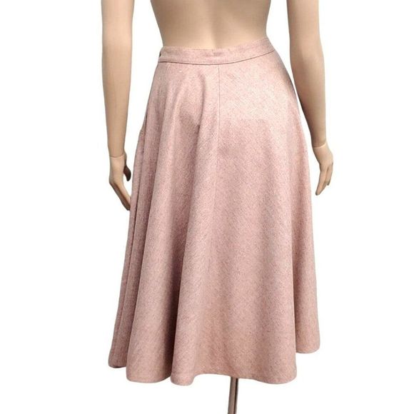 Vintage Pink Skirt Suit 70s Wool Office Wear M 8 10 Junior Belle - Picture 9 of 16